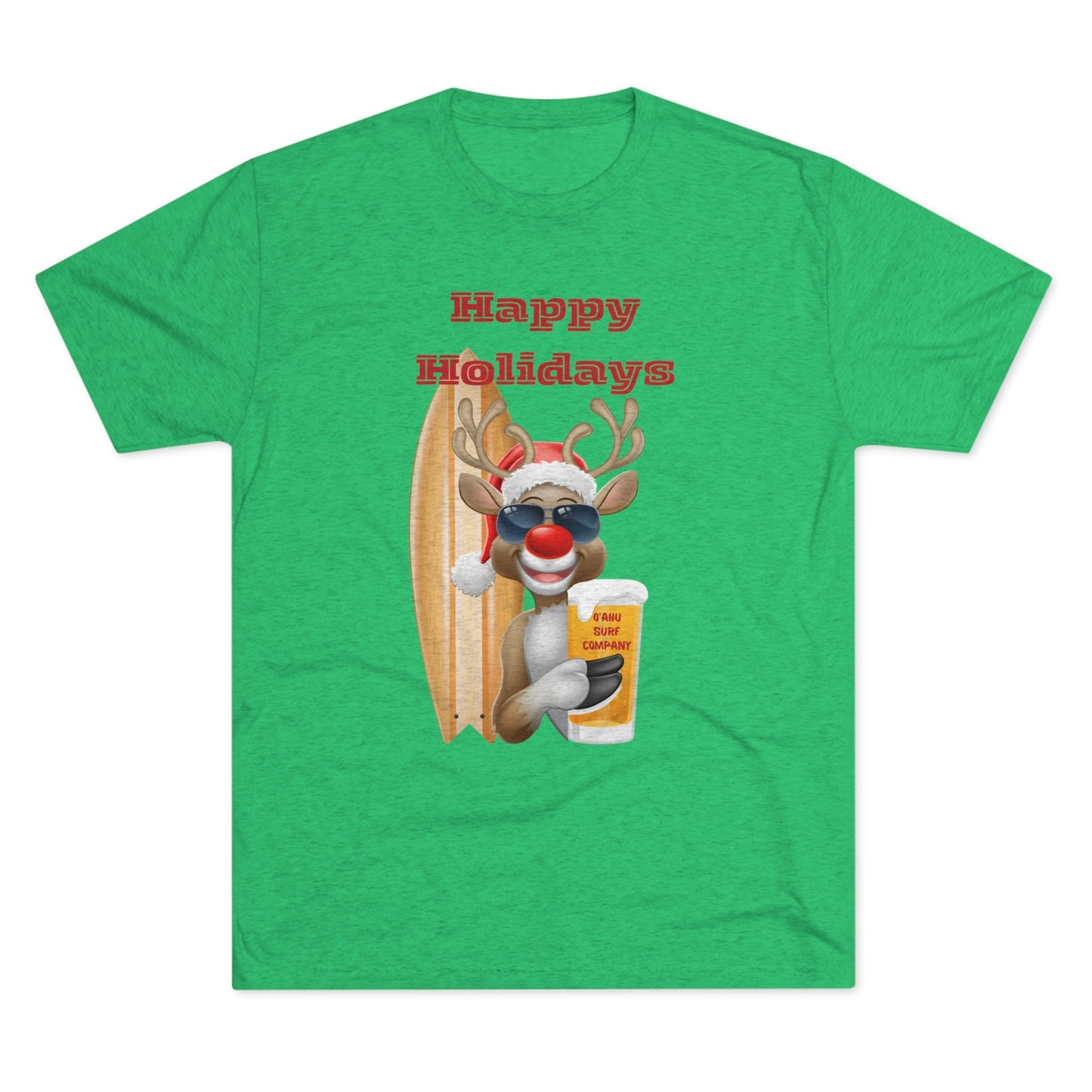 O'ahu Surf Company Happy Holidays Reindeer Surf Tee - O'ahu Surf Company