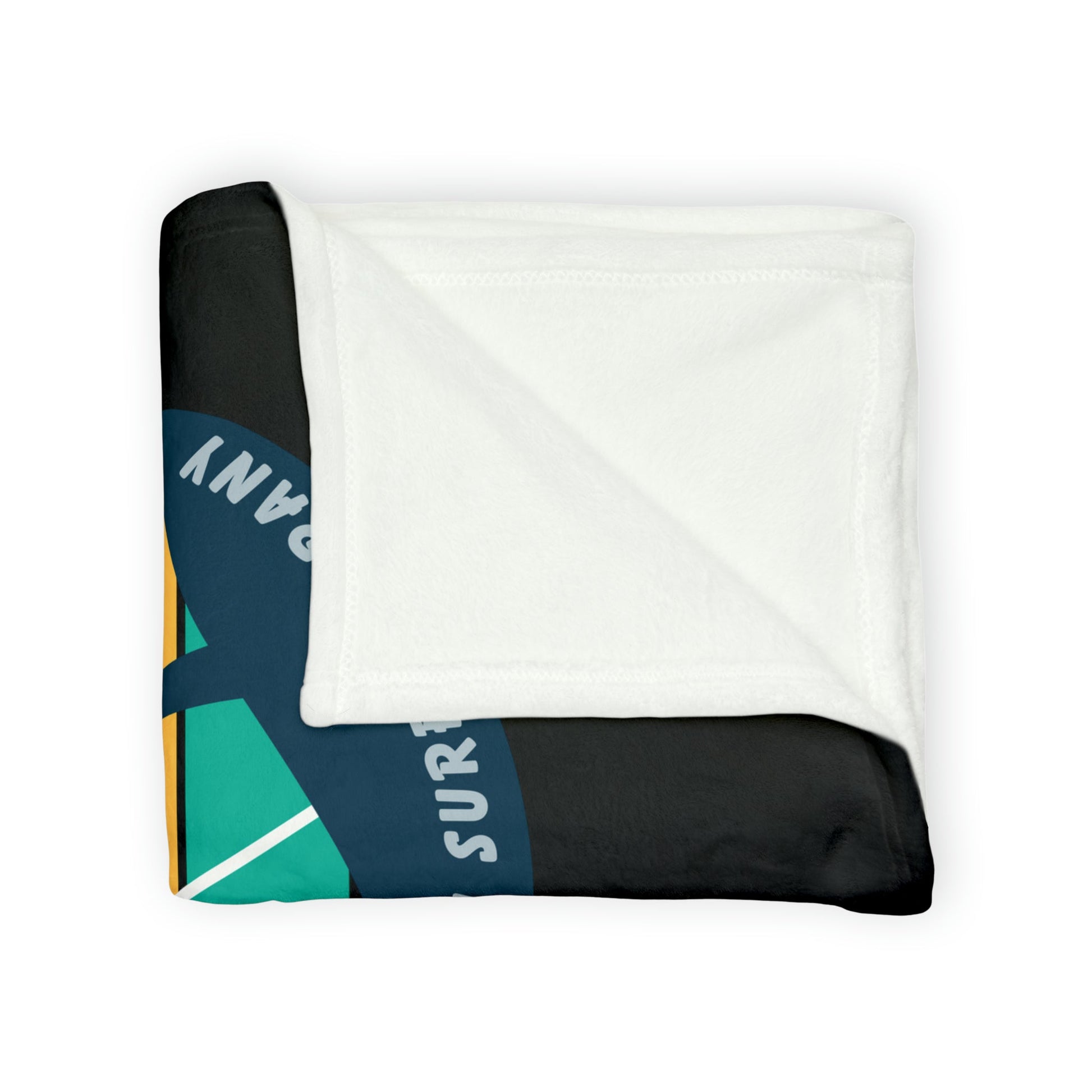 O'ahu Surf Company Island Throw Blanket. Black with rainbow colors Hawaii island tropical throw blanket.