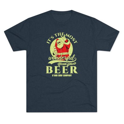 It's the Most Wonderful Time for a Beer T-shirt - O'ahu Surf Company.  Holiday drinking shirt.
