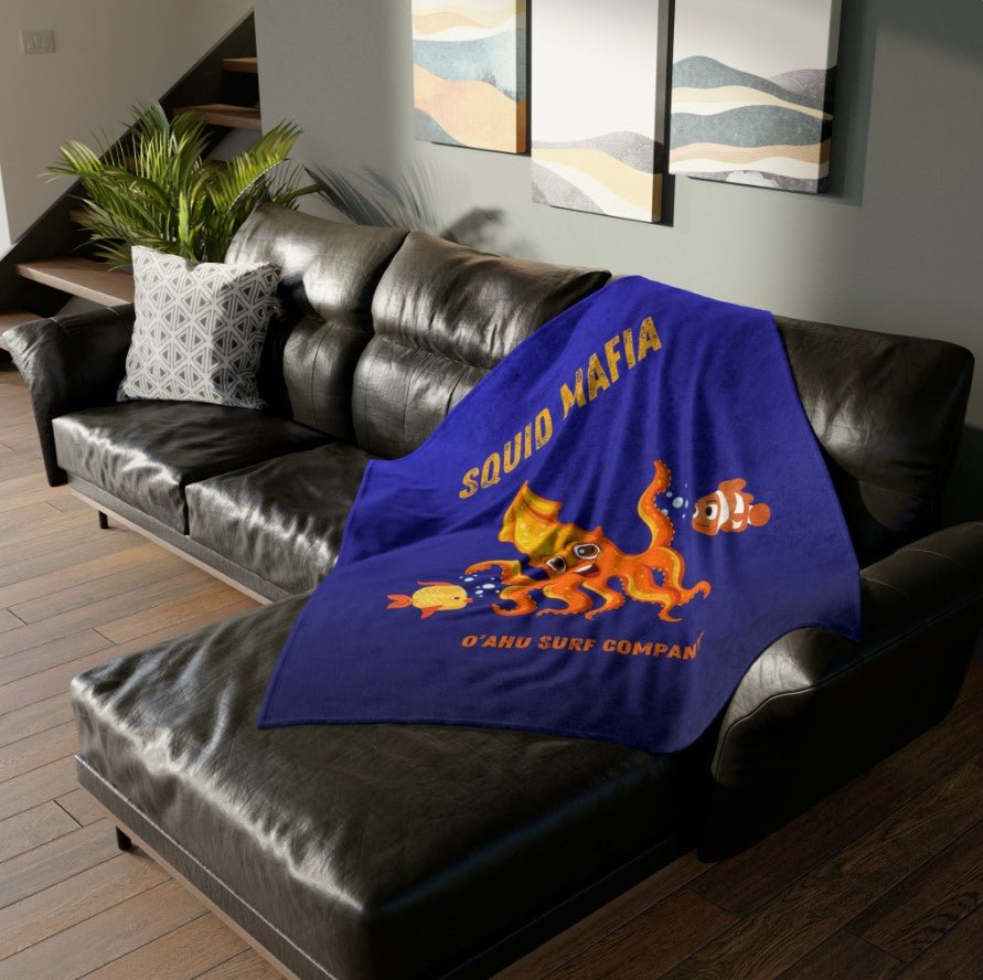 O'ahu Surf Company Squid Mafia Tropical Throw Blanket - O'ahu Surf Company
