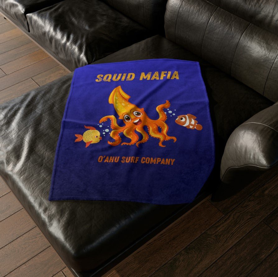 O'ahu Surf Company Squid Mafia Tropical Throw Blanket - O'ahu Surf Company