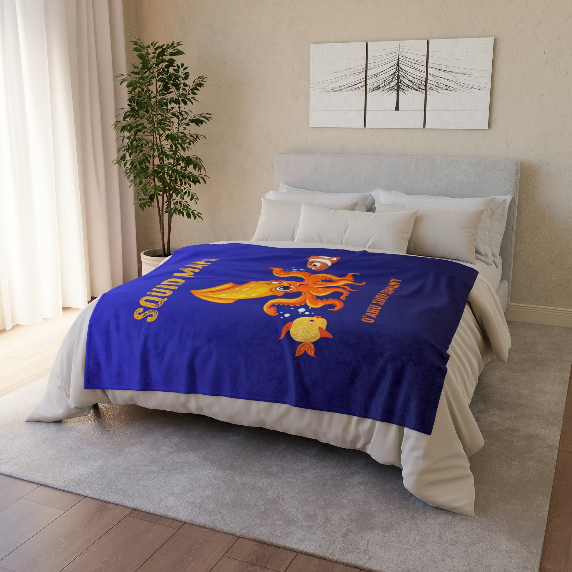 O'ahu Surf Company Squid Mafia Tropical Throw Blanket - O'ahu Surf Company