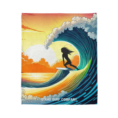 O'ahu Surf Company Surfer Girl Throw Blanket - O'ahu Surf Company