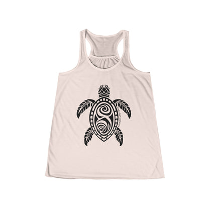 O'ahu Surf Company Turtle Flowy Racerback Women's Tank Soft Pink. Womens tropical tank with Honu sea turtle on front.