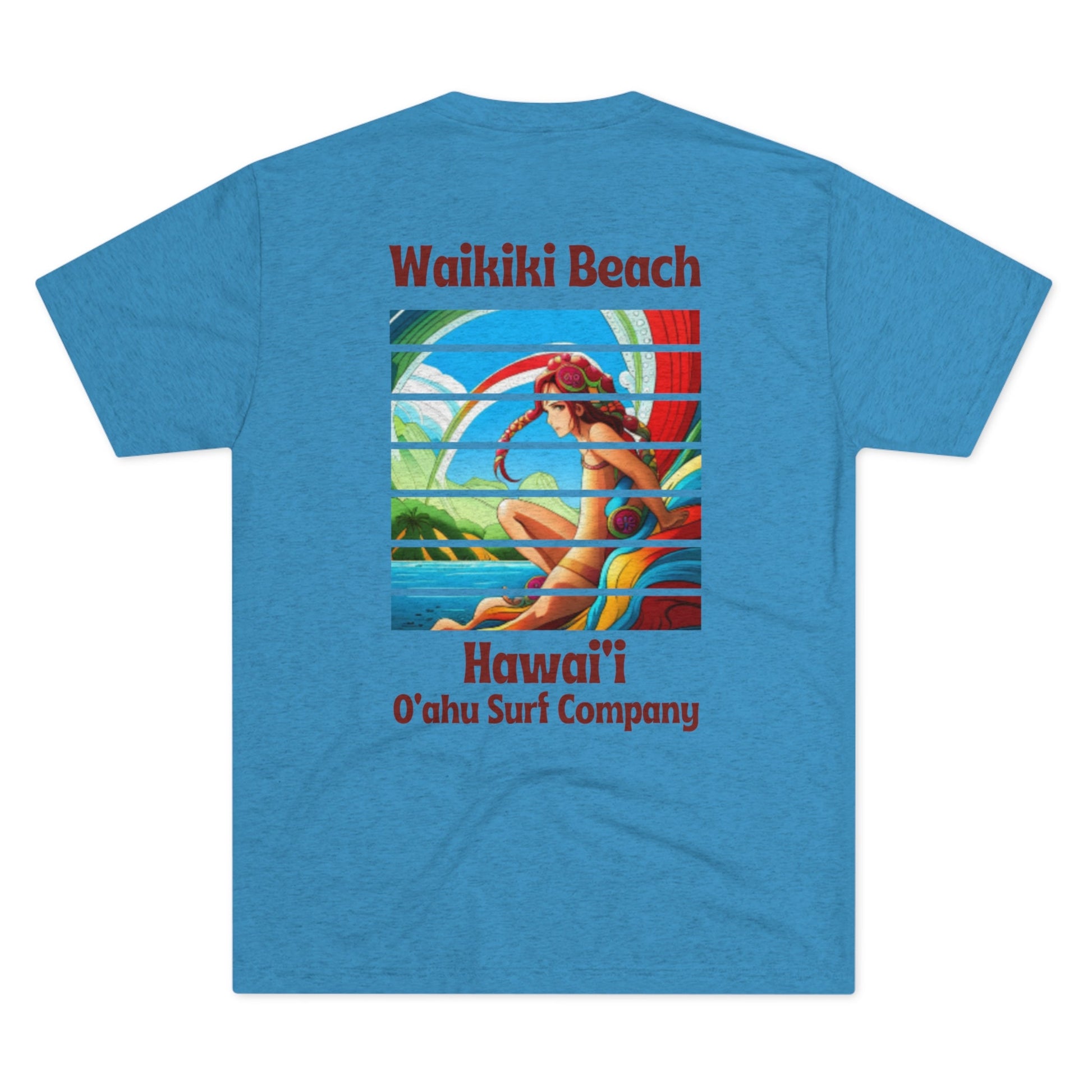 O'ahu Surf Company Waikiki Beach Hawaii Anime Girl T-shirt - O'ahu Surf Company
