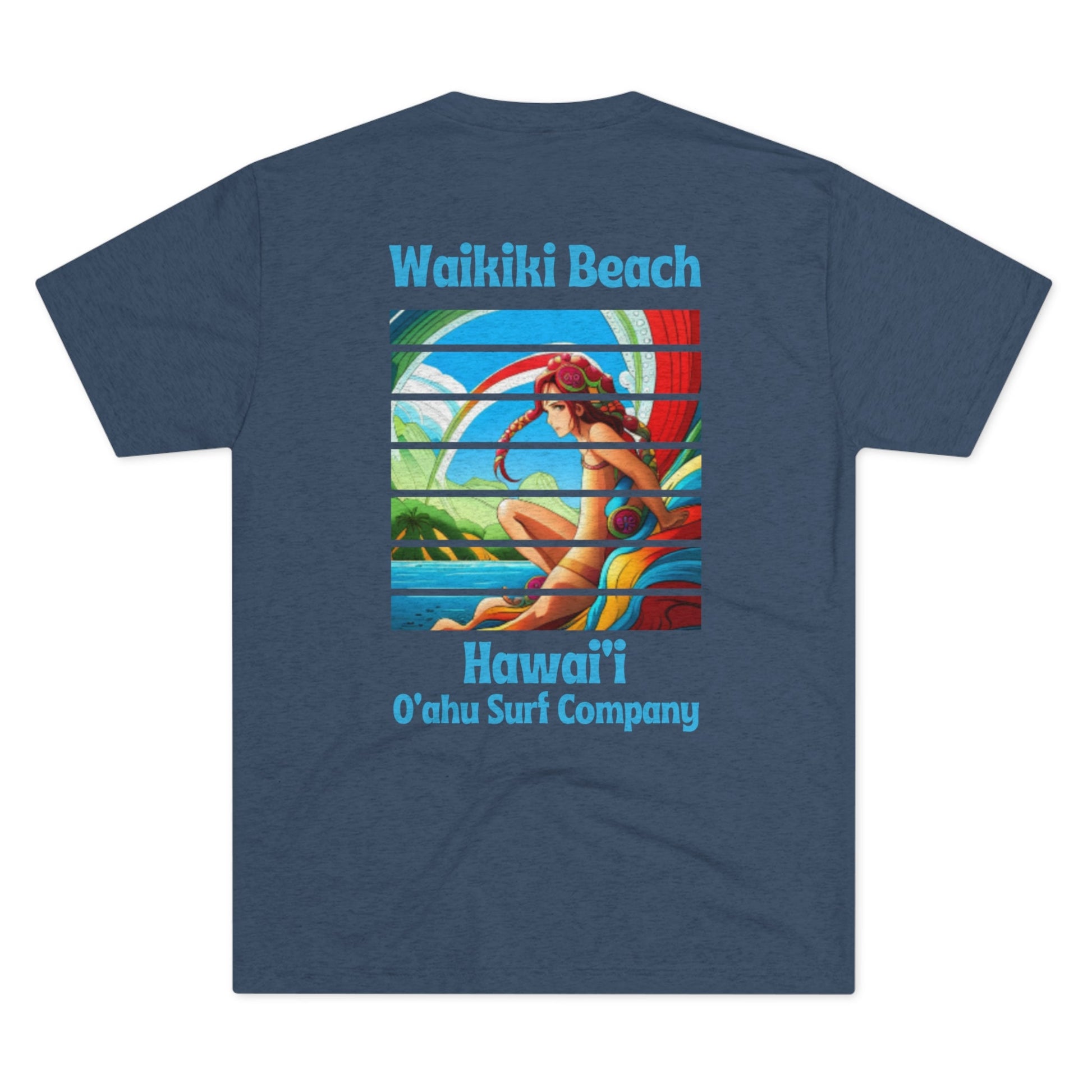O'ahu Surf Company Waikiki Beach Hawaii Anime Girl T-shirt - O'ahu Surf Company