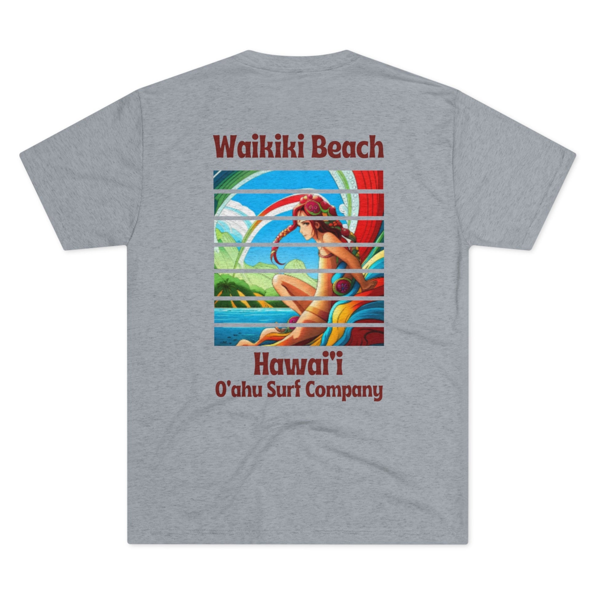 O'ahu Surf Company Waikiki Beach Hawaii Anime Girl T-shirt - O'ahu Surf Company