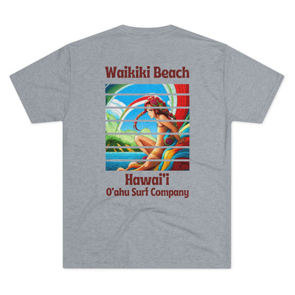 O'ahu Surf Company Waikiki Beach Hawaii Anime Girl T-shirt - O'ahu Surf Company