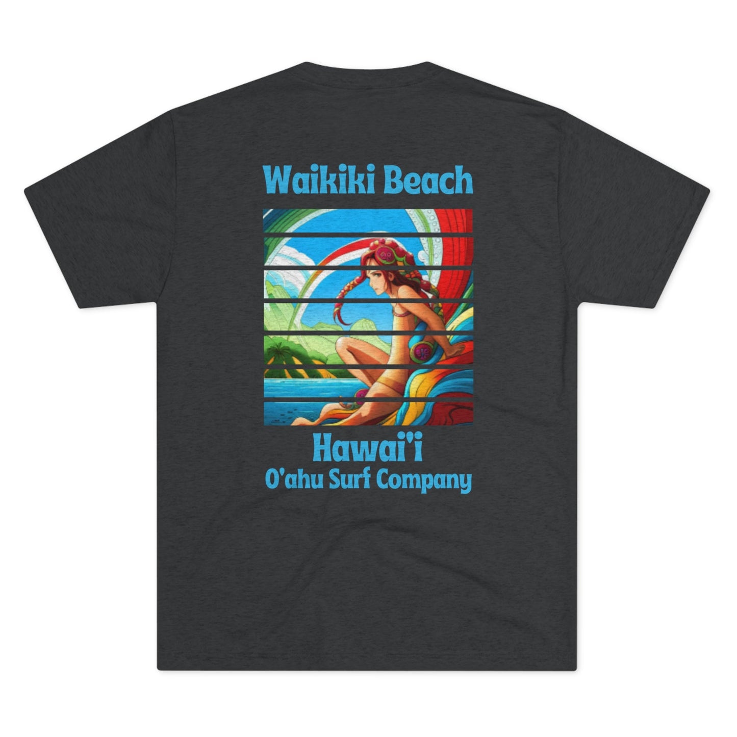 O'ahu Surf Company Waikiki Beach Hawaii Anime Girl T-shirt - O'ahu Surf Company