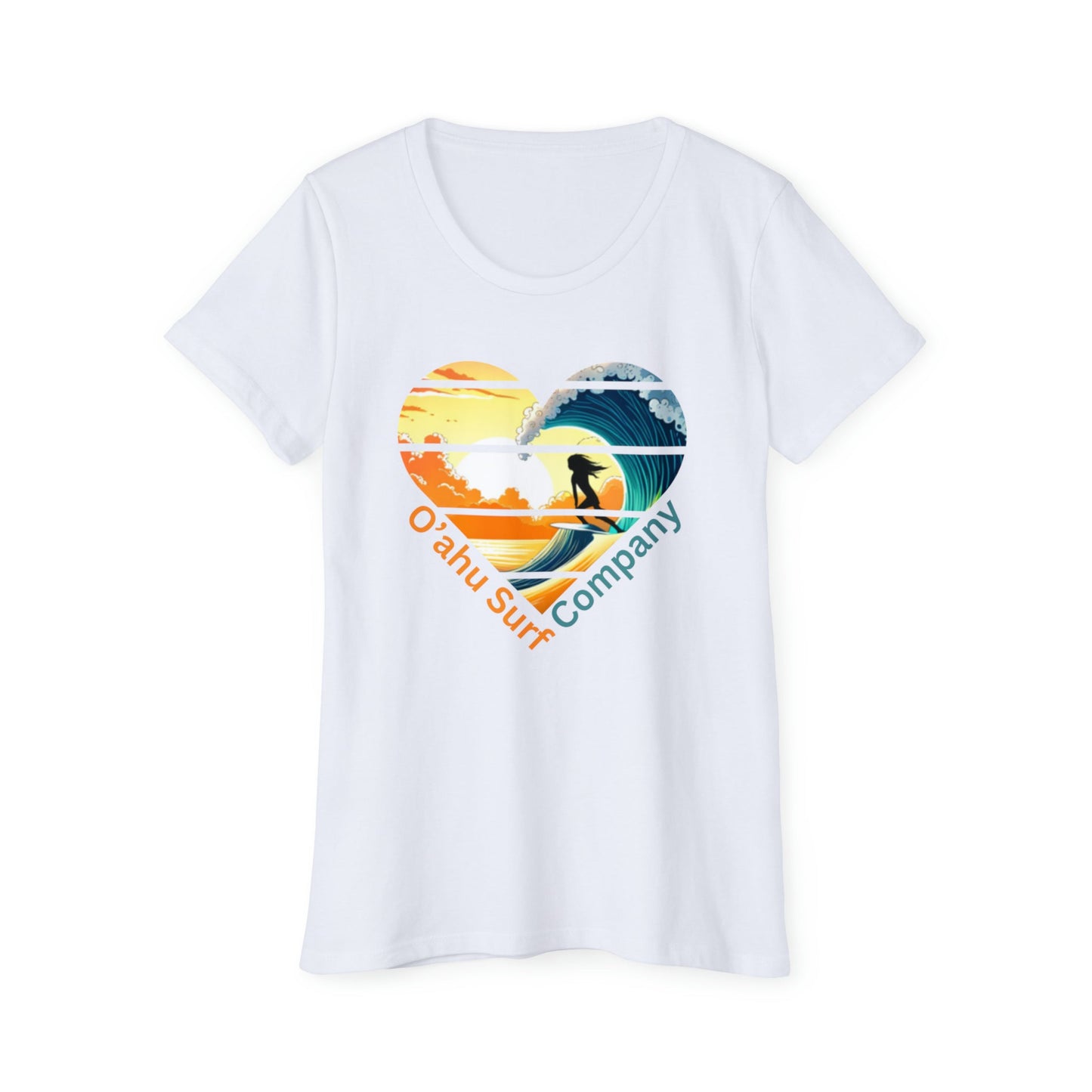 O'ahu Surf Company Women's Surfer Girl Heart T-shirt. Hawaii Surf Shirt. Hawaii Surf T Shirts Salt. Surf girl hawaii tshirt.