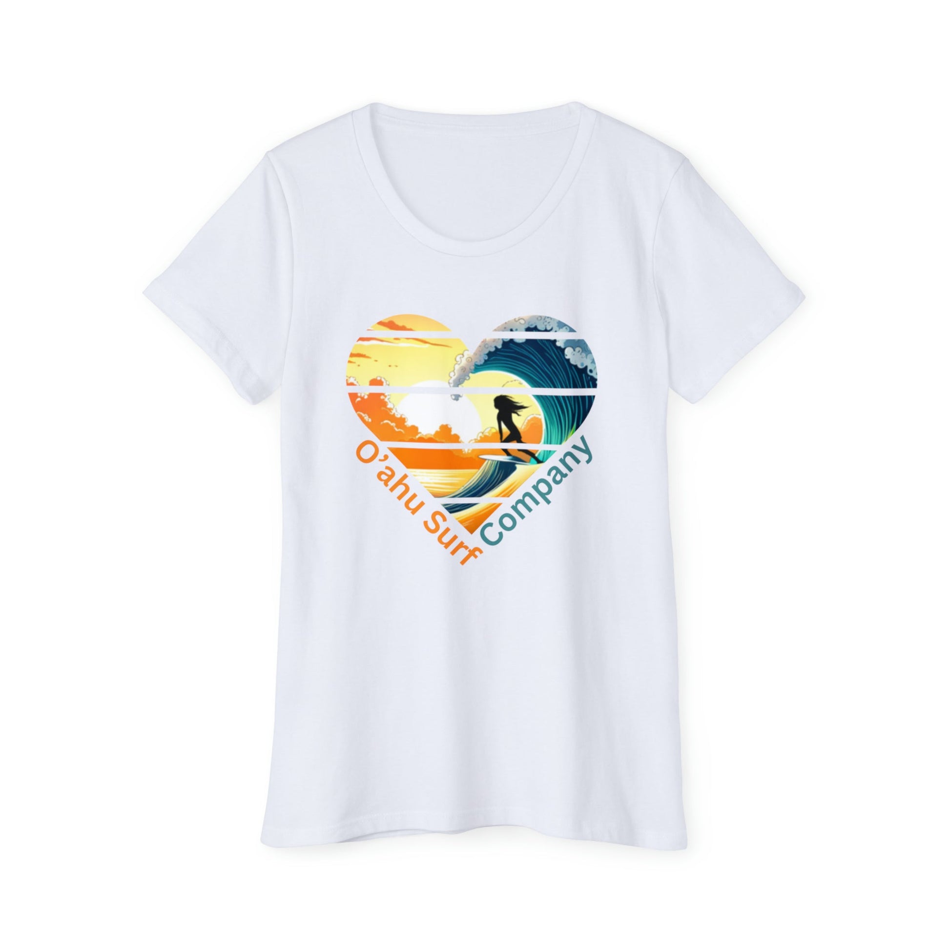 O'ahu Surf Company Women's Surfer Girl Heart T-shirt. Hawaii Surf Shirt. Hawaii Surf T Shirts Salt. Surf girl hawaii tshirt.